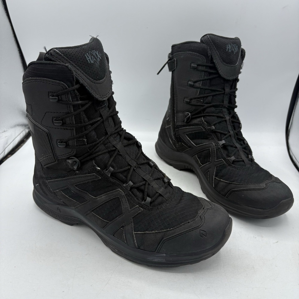 Haix Boots Mens Size 8 Black Eagle Athletic 2.0 T High Side Zip Tactical Black